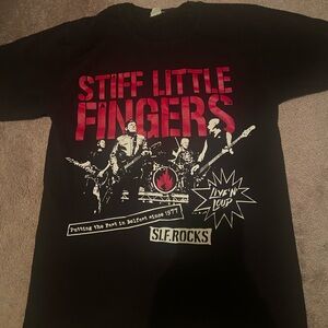 Stiff Little Fingers black band tee